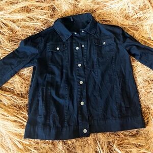 Ruffle back black denim Jacket
